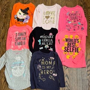 The Children’s Place Little Girls Long Sleeve Graphic Tees Bundle Of 8
